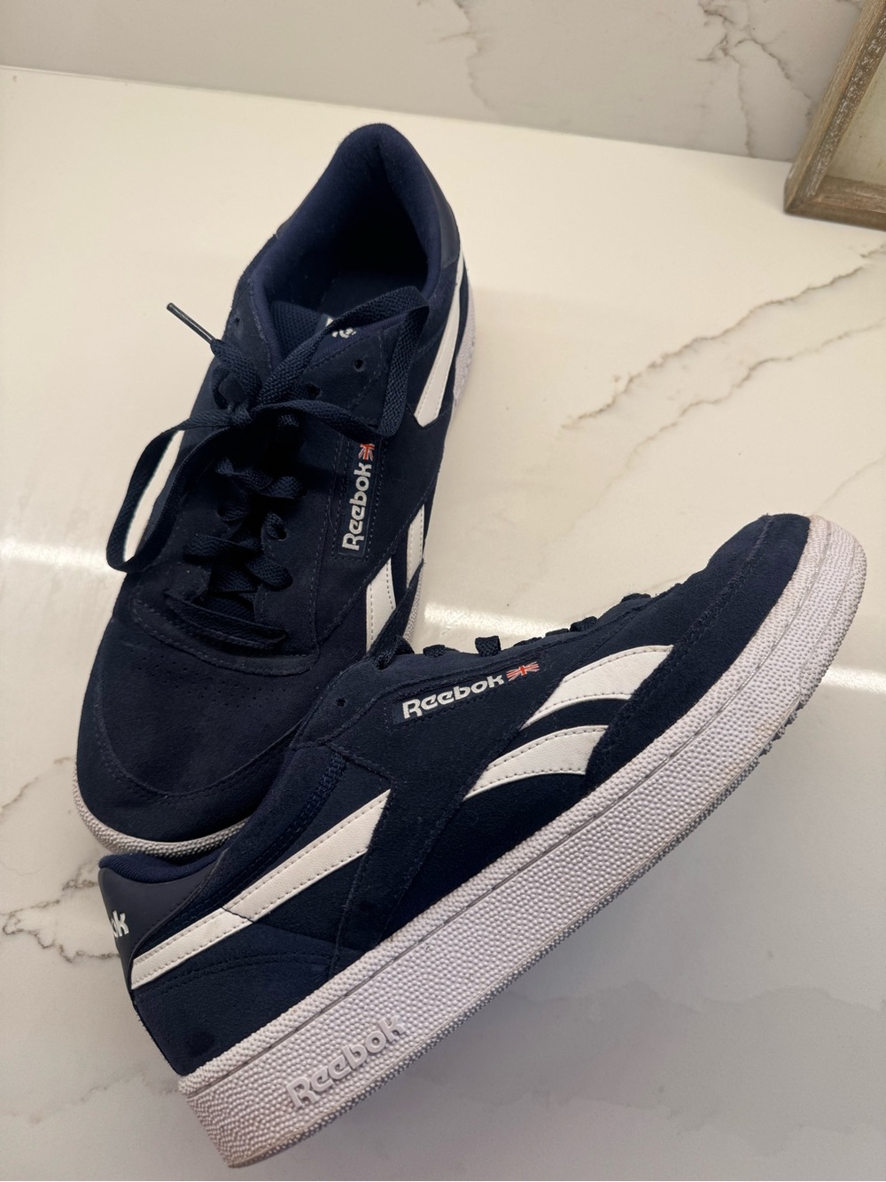 Reebok Revenge Plus MU DV4062 Navy White Suede Sneakers Men’s 12